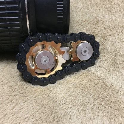 โซ่สีดำ Gyro ปลายนิ้ว Gyro EDC ของเล่นโลหะ Gear Sprocket Flywheel, Black Gold Plated, Black Full Stainless Steel, Black Gun Plated, Black Colorful