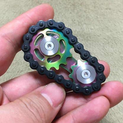 โซ่สีดำ Gyro ปลายนิ้ว Gyro EDC ของเล่นโลหะ Gear Sprocket Flywheel, Black Gold Plated, Black Full Stainless Steel, Black Gun Plated, Black Colorful