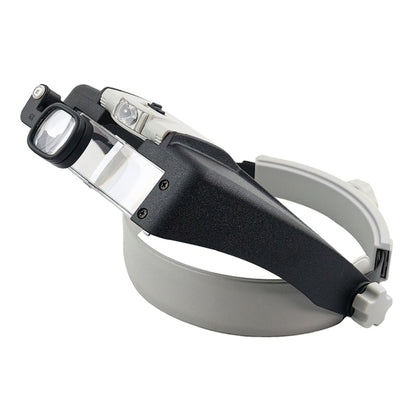 81007-AP เครื่องมือซ่อมแซมอิเล็กทรอนิกส์แบบติดหัวไฟ LED แว่นขยาย, 81007-AP