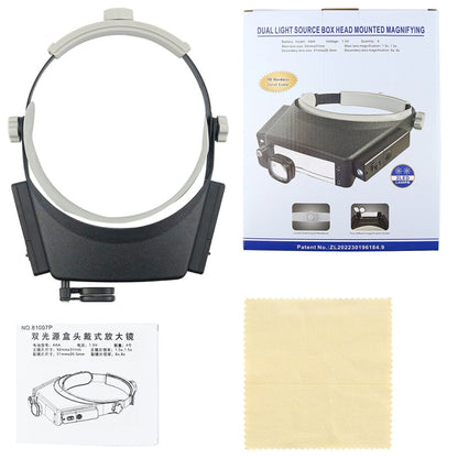 81007-P แว่นขยายเครื่องมือซ่อมแซมอิเล็กทรอนิกส์แบบติดหัวไฟ LED, 81007-P