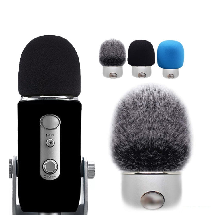 สำหรับ Blue Yeti Pro Anti-Pop และ Windproof Sponge/Fluffy Microphone Cover, Black Sponge, Gray Hair