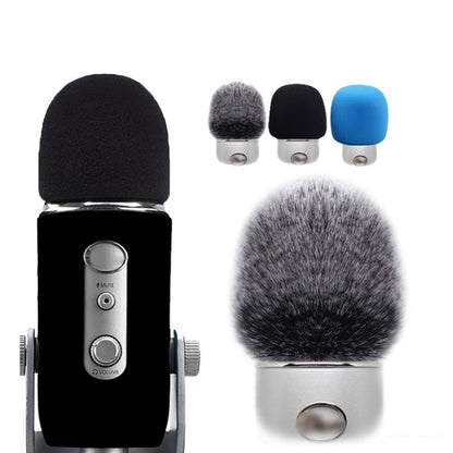 สำหรับ Blue Yeti Pro Anti-Pop และ Windproof Sponge/Fluffy Microphone Cover, Black Sponge, Gray Hair