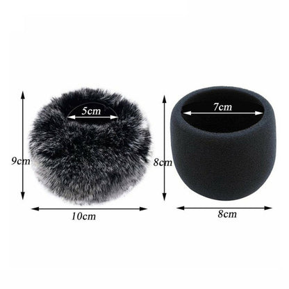 สำหรับ Blue Yeti Pro Anti-Pop และ Windproof Sponge/Fluffy Microphone Cover, Black Sponge, Gray Hair