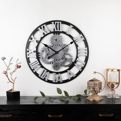 นาฬิกาติดผนังเงียบเกียร์ไม้วินเทจ, Rome Number 58cm 6 Gears Golden, Rome Number  58cm  6 Gears  Silver, Rome Number  58cm 4 Gears Golden, Rome Number  58cm 4 Gears Silver, Number 58cm 4 Gears Silver