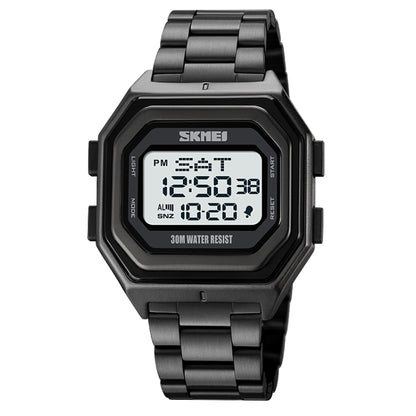SKMEI 1875 Men Outdoor Electronic Watch Timing Multi-Functional Watch สไตล์:, 1875 Steel Band Black Machine, 1875 Silicone Band White Machine, 1875 Silicone Band Black Machine, 1875 Steel Band White Machine