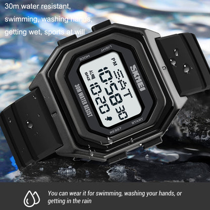 SKMEI 1875 Men Outdoor Electronic Watch Timing Multi-Functional Watch สไตล์:, 1875 Steel Band Black Machine, 1875 Silicone Band White Machine, 1875 Silicone Band Black Machine, 1875 Steel Band White Machine