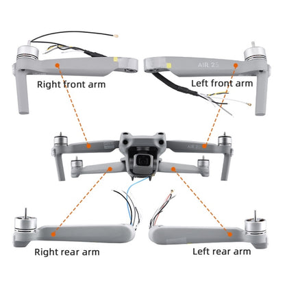 อุปกรณ์ซ่อมเชลล์แขนกลด้านหน้าและด้านหลัง, for Mavic Air 2S Left Front Arm, for Mavic Air 2S Right Front Arm, for Mavic Air 2S Left Rear Arm, for Mavic Air 2S Right Rear Arm