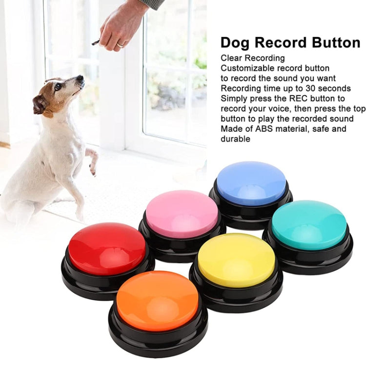 ปุ่มสื่อสารสำหรับสัตว์เลี้ยง Dog Vocal Box Recording Vocalizer สไตล์: รูปแบบการบันทึก, Dark Blue, Light Blue, Green, Purple, Red, Orange, Rose Red, Pink, Yellow, Lake Blue, White