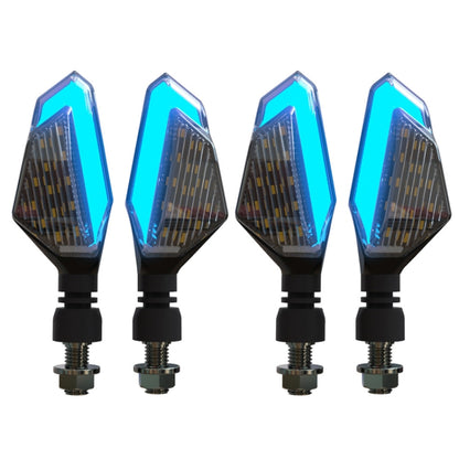 MK-236 4 ชิ้น 22LED รถจักรยานยนต์ V Line สองสีเลี้ยวไฟมุมสัญญาณไฟ, MK-236 (Yellow Blue), MK-236 (Yellow White), MK-236 (Yellow Red)