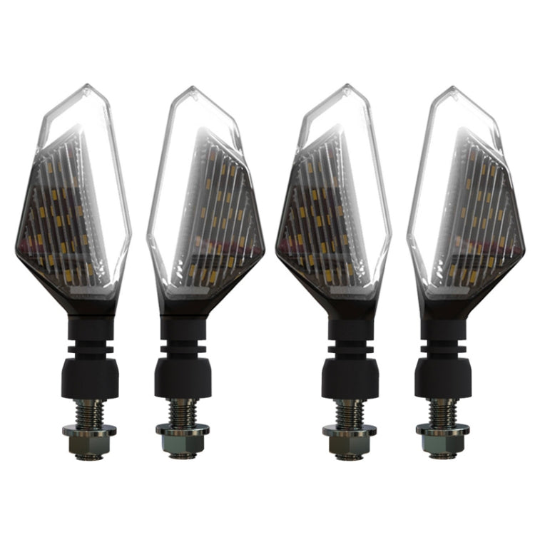 MK-236 4 ชิ้น 22LED รถจักรยานยนต์ V Line สองสีเลี้ยวไฟมุมสัญญาณไฟ, MK-236 (Yellow Blue), MK-236 (Yellow White), MK-236 (Yellow Red)