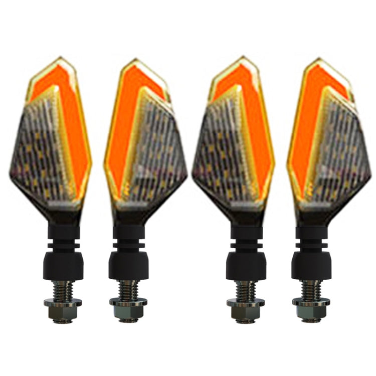 MK-236 4 ชิ้น 22LED รถจักรยานยนต์ V Line สองสีเลี้ยวไฟมุมสัญญาณไฟ, MK-236 (Yellow Blue), MK-236 (Yellow White), MK-236 (Yellow Red)