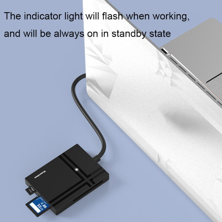 Blueendless C5U3 Type-C/USB-C 5-In-1 เครื่องอ่านการ์ด CF/XD/TF/SD/MS, C5U3