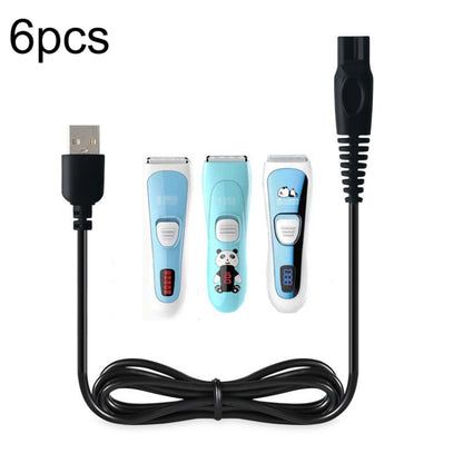6 ชิ้นกรรไกรตัดผม USB 5V สายชาร์จสำหรับ CHIGO F638 F668 F738, For CHIGO F638 F668 F738