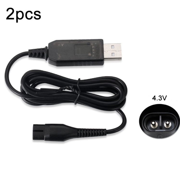 2 ชิ้น A00390 4.3 โวลต์ USB ชาร์จสายไฟสำหรับเครื่องโกนหนวด PHILIPS RQ310 S510 YQ300 S100, 2pcs A00390 USB Plug