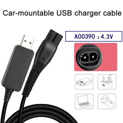 2 ชิ้น A00390 4.3 โวลต์ USB ชาร์จสายไฟสำหรับเครื่องโกนหนวด PHILIPS RQ310 S510 YQ300 S100, 2pcs A00390 USB Plug