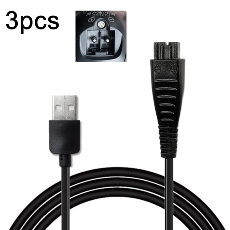 3 ชิ้น 4.8 โวลต์ 1.25A สายชาร์จ USB สำหรับเครื่องโกนหนวดไฟฟ้า Panasonic ES-LM31 ES-PLM3B, 4.8V 1.25A USB Plug