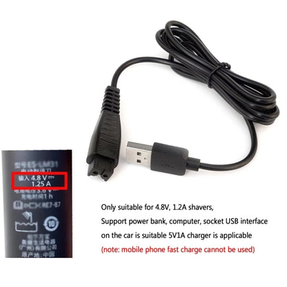 3 ชิ้น 4.8 โวลต์ 1.25A สายชาร์จ USB สำหรับเครื่องโกนหนวดไฟฟ้า Panasonic ES-LM31 ES-PLM3B, 4.8V 1.25A USB Plug