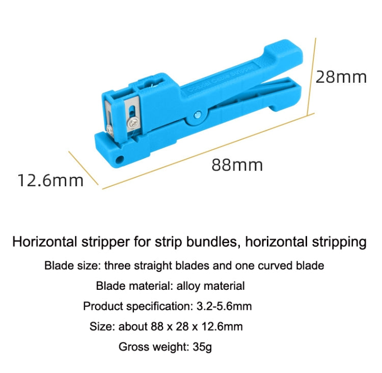อุปกรณ์ปอกชุดปอกปลอกหลวมแนวนอน, Horizontal Blue