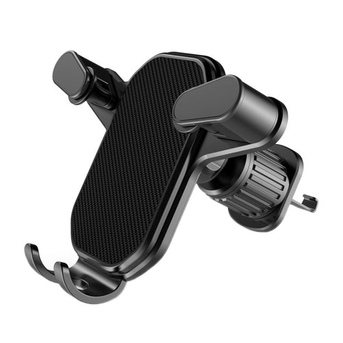 Car Air Outlet Upside-down Hook ที่วางโทรศัพท์มือถือที่แข็งแกร่ง, Cool Black, High-grade Black