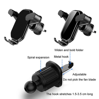 Car Air Outlet Upside-down Hook ที่วางโทรศัพท์มือถือที่แข็งแกร่ง, Cool Black, High-grade Black
