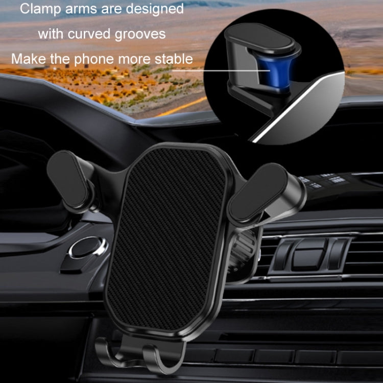 Car Air Outlet Upside-down Hook ที่วางโทรศัพท์มือถือที่แข็งแกร่ง, Cool Black, High-grade Black