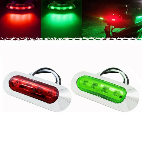 1Pair MK-234 12V Yacht Ships 4LED Navigation Lights ไฟสัญญาณสีแดงและสีเขียว