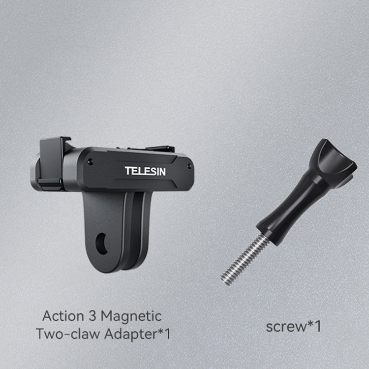 สำหรับ DJI OSMO Action 3 TELESIN Magnetic Two Claw Adapter Action Camera อุปกรณ์เสริม, Magnetic Two Claw Adapter