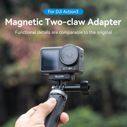 สำหรับ DJI OSMO Action 3 TELESIN Magnetic Two Claw Adapter Action Camera อุปกรณ์เสริม, Magnetic Two Claw Adapter