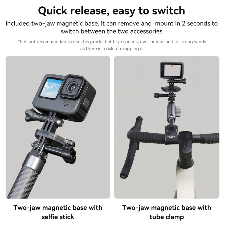 TELESIN Magnetic Action Camera Mount แท่นยึดแบบปลดเร็ว, ข้อมูลจำเพาะ:, TE-MMK-002  Ordinary, TE-MMK-002 Extended