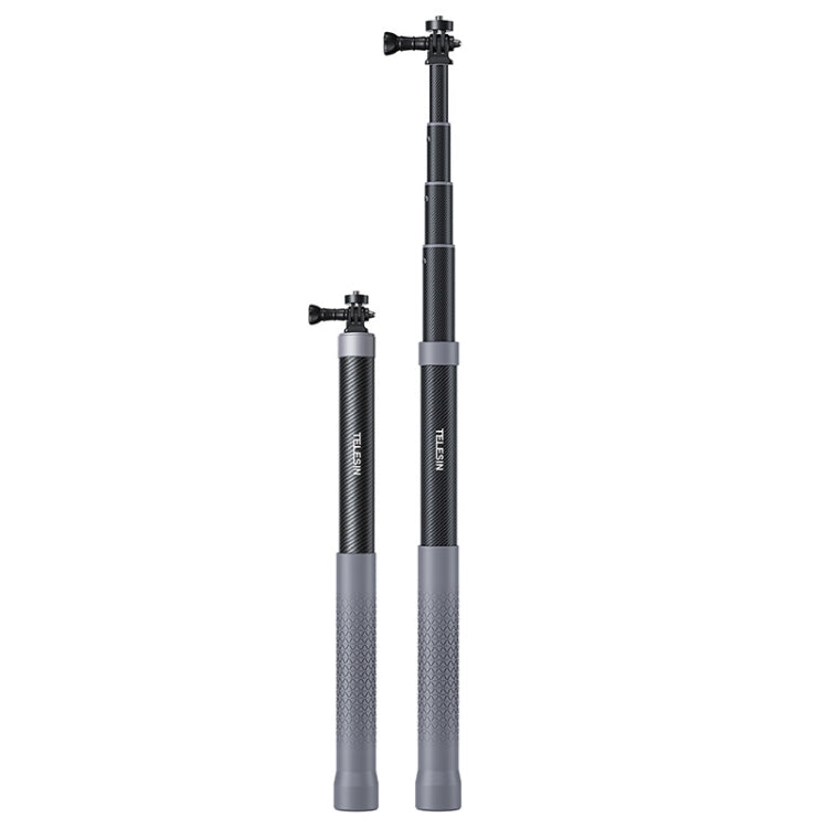 TELESIN ไม้เซลฟี่ Monopod คาร์บอนไฟเบอร์ 1.2 ม. พร้อมสกรู 1/4 สำหรับกล้องแอ็คชั่น, 1.2m