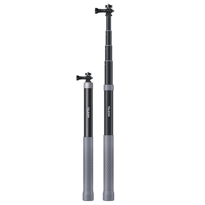 TELESIN ไม้เซลฟี่ Monopod คาร์บอนไฟเบอร์ 1.2 ม. พร้อมสกรู 1/4 สำหรับกล้องแอ็คชั่น, 1.2m