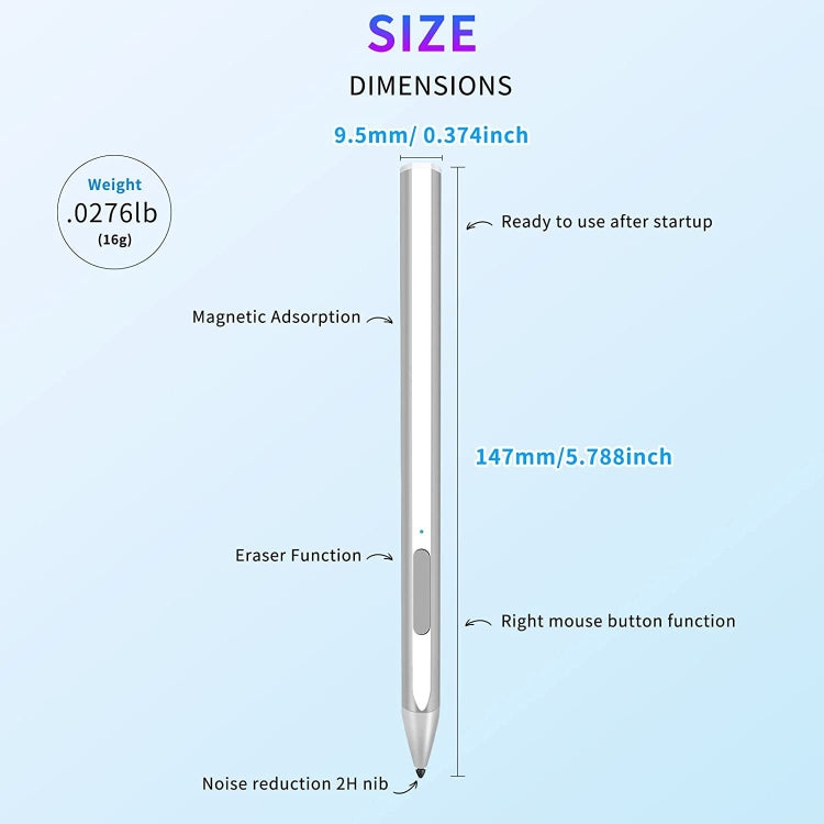 สำหรับ Microsoft Surface Pro 7/6/5/4 PRIX Go Book Touch Pen, For Microsoft Surface Red, For Microsoft Surface Black, For Microsoft Surface Silver