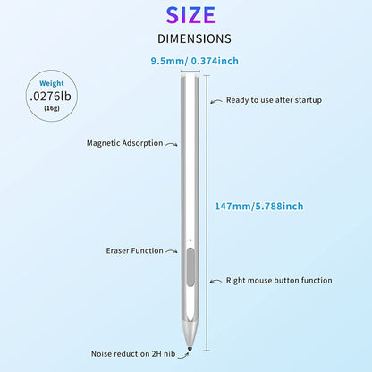 สำหรับ Microsoft Surface Pro 7/6/5/4 PRIX Go Book Touch Pen, For Microsoft Surface Red, For Microsoft Surface Black, For Microsoft Surface Silver