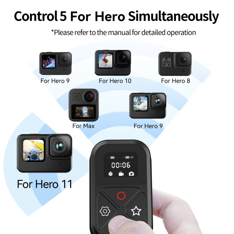 TELESIN T10 80m รีโมทคอนโทรล Bluetooth สำหรับ GoPro Hero11 Black / HERO10 Black / HERO9 Black / HERO8 Black /Max, For GoPro