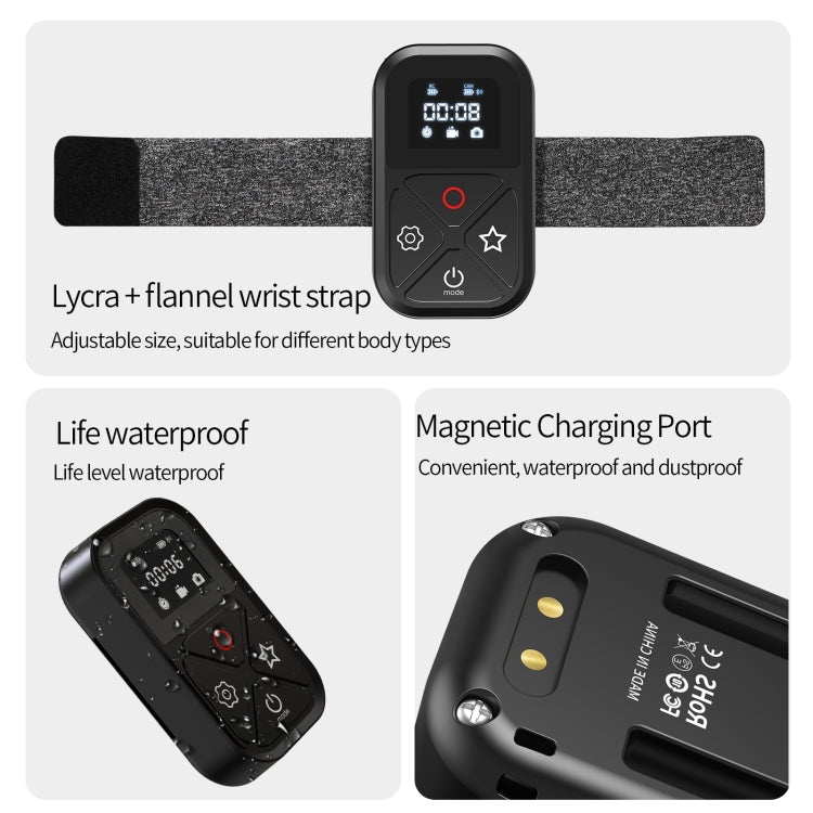 TELESIN T10 80m รีโมทคอนโทรล Bluetooth สำหรับ GoPro Hero11 Black / HERO10 Black / HERO9 Black / HERO8 Black /Max, For GoPro