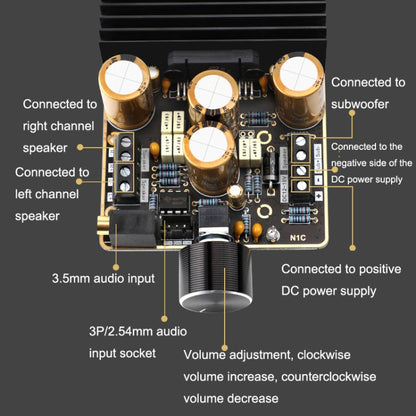TDA7850 เครื่องขยายเสียง 2.1 ช่อง 2x80W รถ AB ประเภทเครื่องขยายเสียงโมดูล DIY High Power 120W Bass, TDA7850