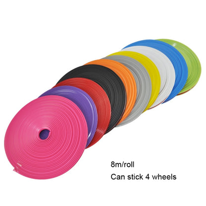 2rolls ล้อรถทั่วไป TPE แหวนป้องกันกันชนล้ออุปกรณ์ตกแต่งการปรับเปลี่ยน, Black, Yellow, White, Orange, Gray, Red, Green, Blue, Pink, Purple