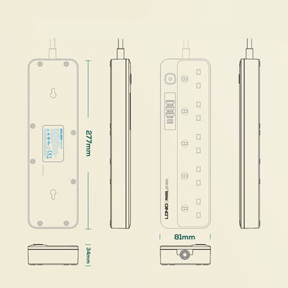 LDNIO 5+4 Ports มัลติฟังก์ชั่น Travel Home Office ซ็อกเก็ตชาร์จเร็ว