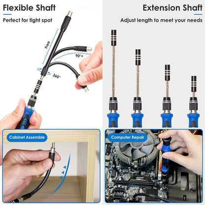 142 In 1 Precision ไขควง ชุด Magnetic Screw Driver Bit Kit สำหรับซ่อมโทรศัพท์พีซี เครื่องมือ, 142 in 1