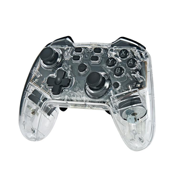 สำหรับเกมแพดบลูทูธไร้สาย Switch Pro พร้อมฟังก์ชั่นปลุกไฟ LED, Transparent With LED