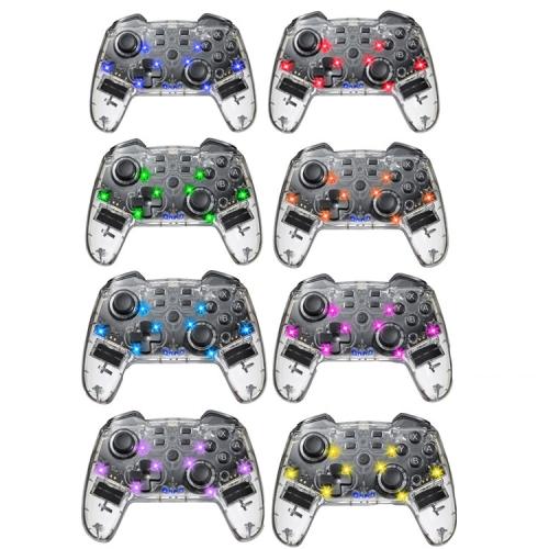 สำหรับเกมแพดบลูทูธไร้สาย Switch Pro พร้อมฟังก์ชั่นปลุกไฟ LED, Transparent With LED