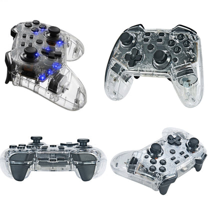 สำหรับเกมแพดบลูทูธไร้สาย Switch Pro พร้อมฟังก์ชั่นปลุกไฟ LED, Transparent With LED