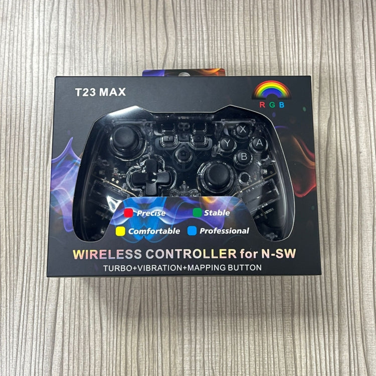 สำหรับเกมแพดบลูทูธไร้สาย Switch Pro พร้อมฟังก์ชั่นปลุกไฟ LED, Transparent With LED