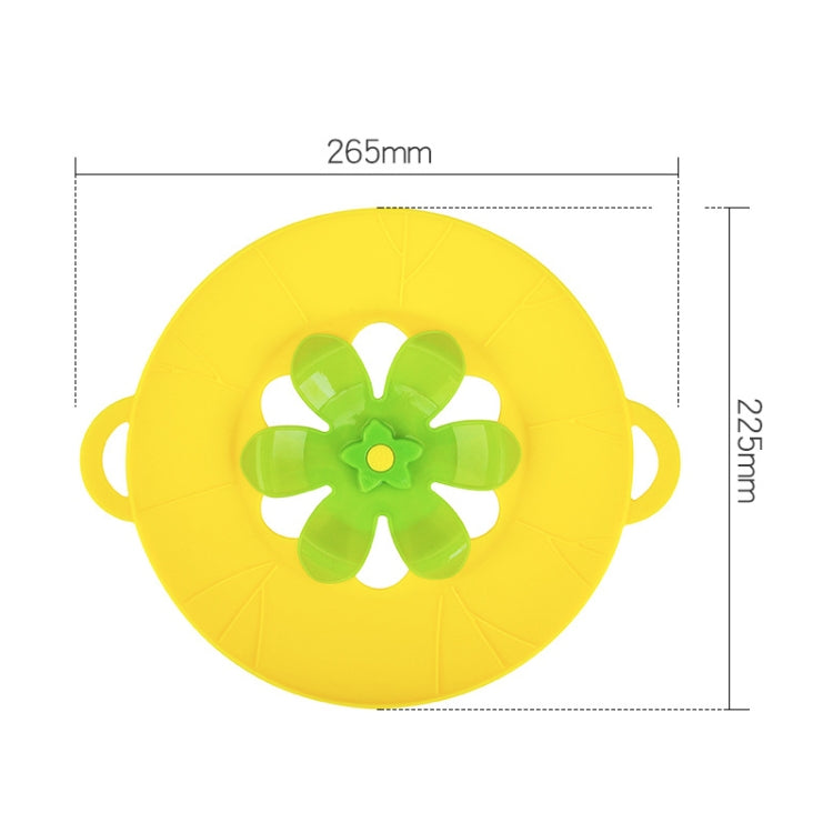 ซิลิโคนดอกไม้ฝาหม้อป้องกันการรั่วไหลหมุนได้ฝาหม้อครัว Gadget, ขนาด:, 23cm Yellow