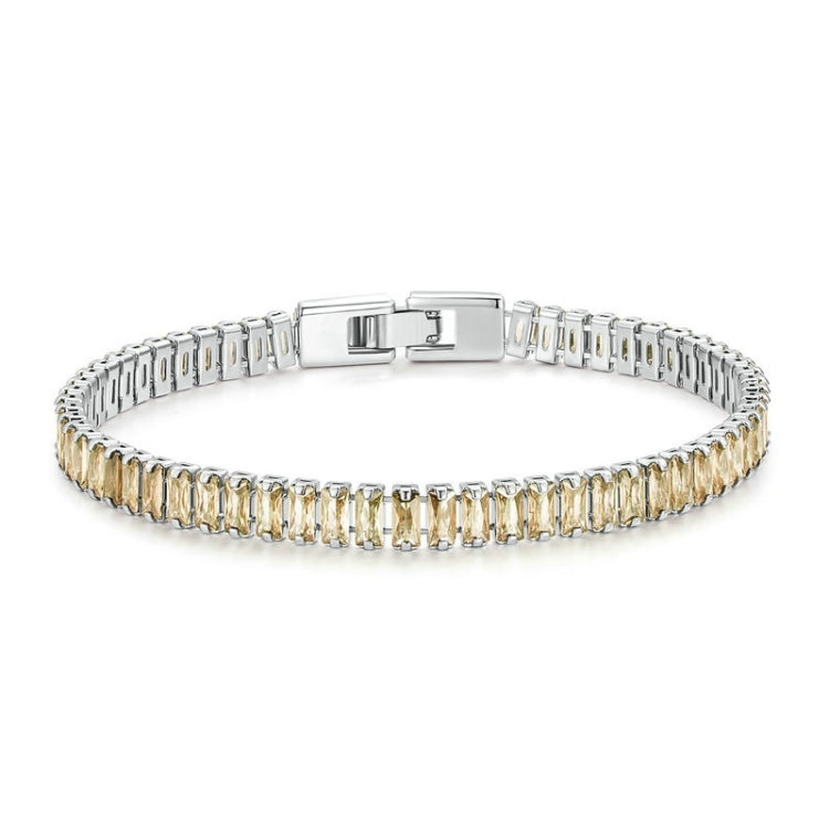 สร้อยข้อมือ Cubic Zirconia แวววาว เครื่องประดับทองแดงชุบทอง, YIB055-17LCP, YIB055-19LCP, YIB055-17LVT, YIB055-19LVT