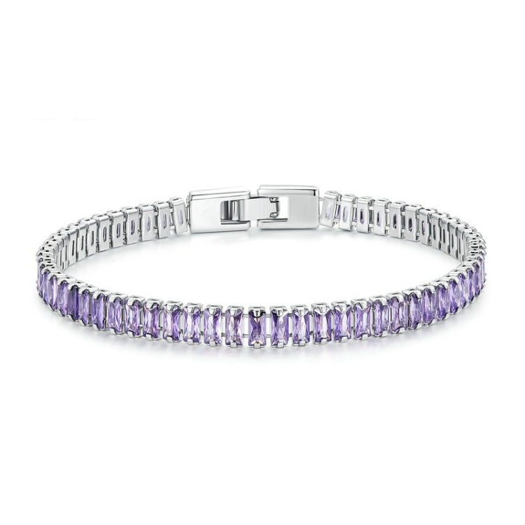 สร้อยข้อมือ Cubic Zirconia แวววาว เครื่องประดับทองแดงชุบทอง, YIB055-17LCP, YIB055-19LCP, YIB055-17LVT, YIB055-19LVT