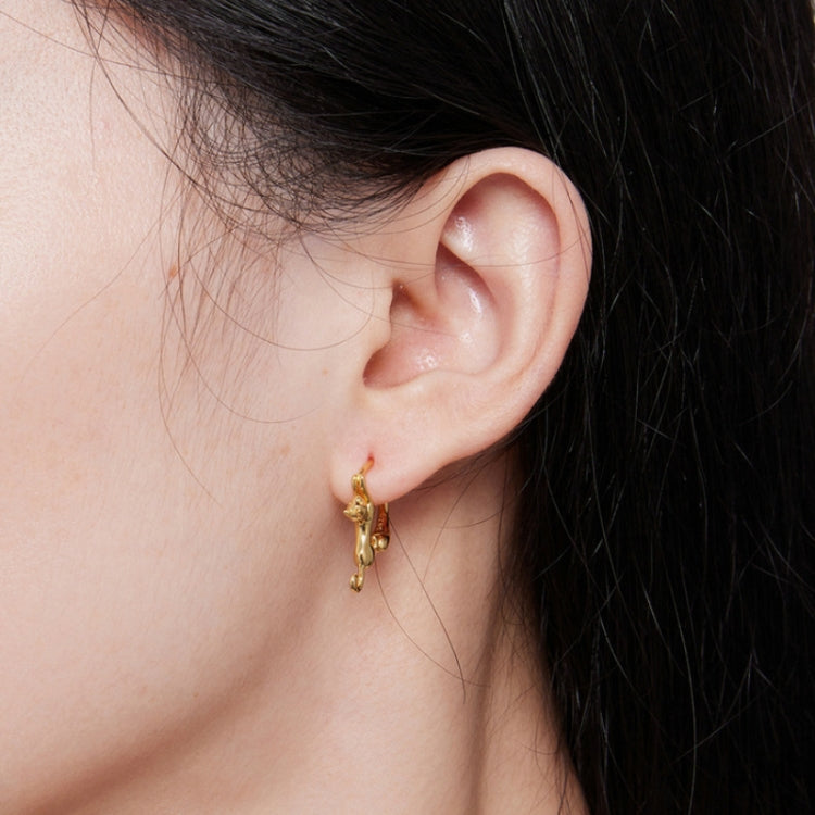 เงินสเตอร์ลิง S925 ต่างหูเพชรยืดแมวยืด, ขนาด:, Small Platinum Plated, Large Platinum Plated, Large Gold Plated, Large Black Gold Plated, Large Rose Gold Plated