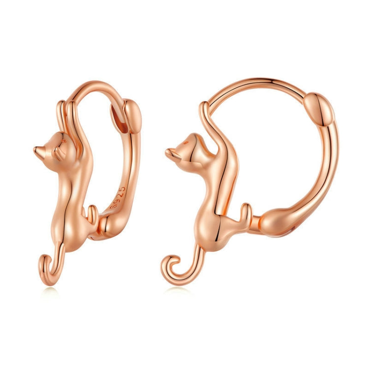 เงินสเตอร์ลิง S925 ต่างหูเพชรยืดแมวยืด, ขนาด:, Small Platinum Plated, Large Platinum Plated, Large Gold Plated, Large Black Gold Plated, Large Rose Gold Plated