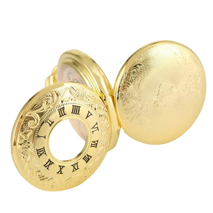 pm240 Classic Double Open Double Face นาฬิกาพกจักรกลแบบแมนนวลพร้อมตัวอักษรโรมัน, Black Shell Black Face Gold Movement, Silver Shell Silver Face Silver Movement, Gold Shell Gold Face Movement, Round Opening Gold Shell Gold Face