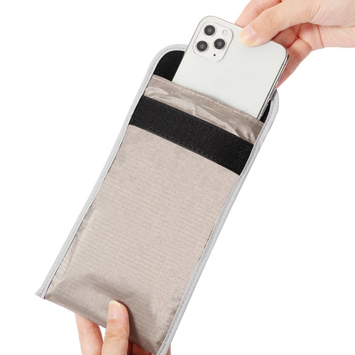 6.5 นิ้ว Anti-Radiation RFID Signal Shielding Anti-location Mobile Phone Bag, 6.5 inch Gray